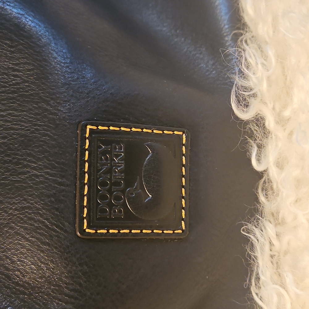 Dooney & Bourke Navy Barlow Bag  Florentine Leather - LARGE ZIPPERED - Picture 4 of 12